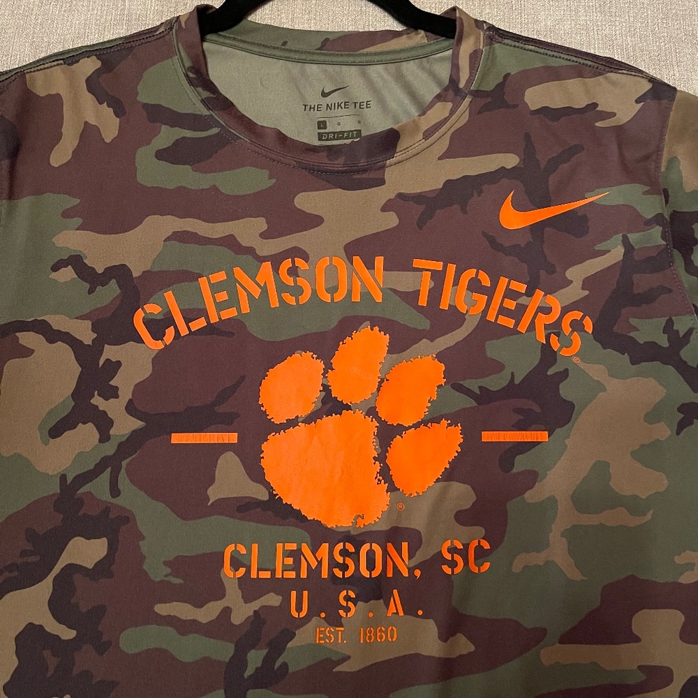 Clemson Tigers * Nike Dri-FIT Long Sleeve T-Shirt * Team Issue * Military * USA